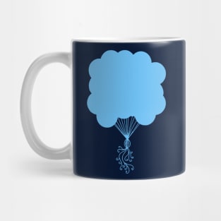 Pastel Blue Party Balloons Silhouette Mug